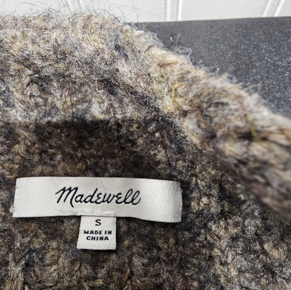 Madewell sweater Mockneck Loretto Women's Heather Otter Brown Small wool… - Picture 4 of 5